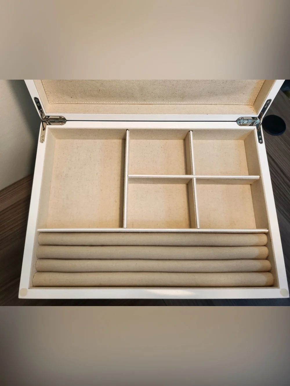 West Elm White 3-Drawer Jewelry Chest